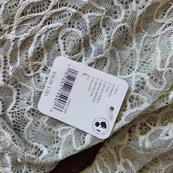 Free People Intimately In My Head Lace Bodysuit Size L Fern Moss Green Sheer - Picture 9 of 11